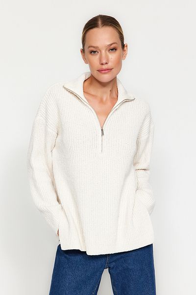 Trendyol Collection Ecru Wide Fit - Sustainable Knitwear Sweater TWOAW24KZ01119