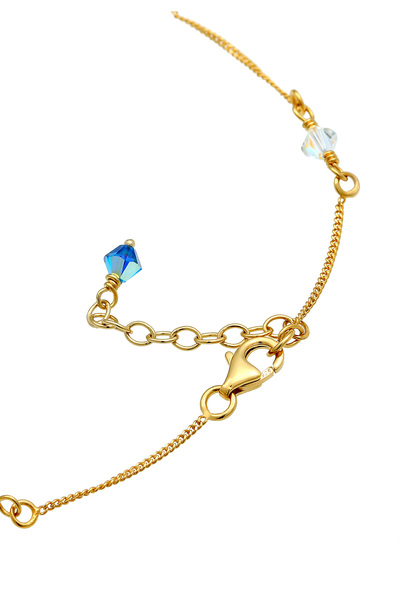 ELLI Fußschmuck Basic Strand Bead Kristalle 925 Silber