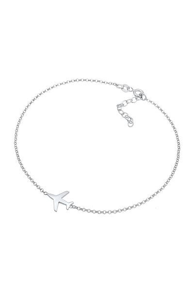 ELLI Fußschmuck Flugzeug Travel Reise Basic 925 Silber