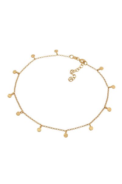 ELLI Fußschmuck Plättchen Organic Look 925 Silber