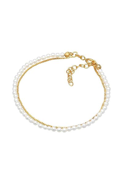 ELLI Brățară elegantă Conch pentru femei - Argint 925, perle stratificate și placat cu aur