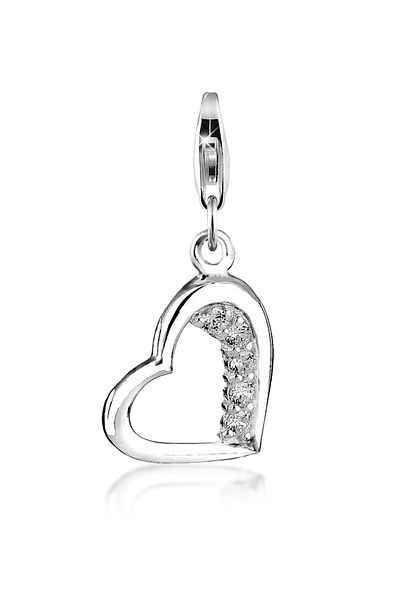 Nenalina Charm Herz Anhänger Zirkonia 925 Sterling Silber