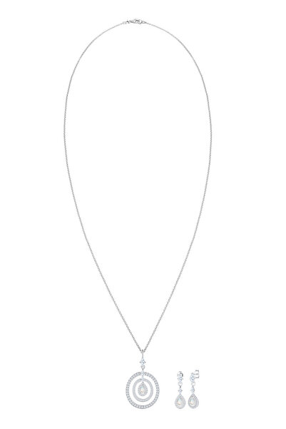 ELLI Schmuckset Kreis Geo Marquise Zirkonia Mondstein 925 Silber