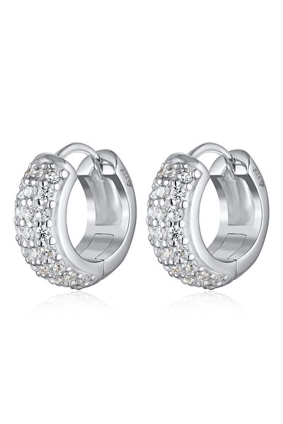 KUZZOI Ohrringe Herren Creolen Zirkonia Funkelnd Elegant 925 Silber