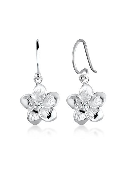 ELLI Ohrringe Frangipani Blüten Kristalle 925 Silber