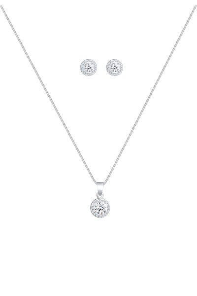 ELLI Schmuckset Kette Stecker Kristal Edel 925 Gümüş