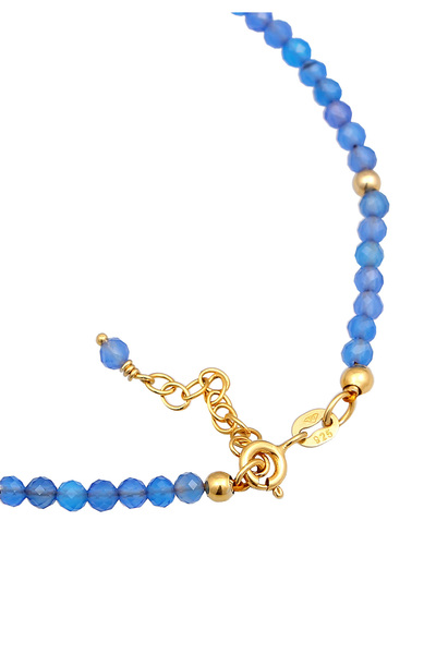 ELLI Fußschmuck Achat Perlen Blau Sommer Strand 925 Silber