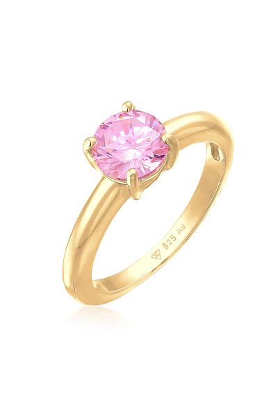 ELLI Ring aus 925er Sterlingsilber – Solitaire Klassisch Zirkonia