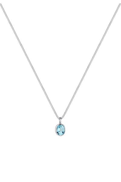 ELLI Halskette Geo Oval Topas Edelstein Edel 925 Sterling Silber