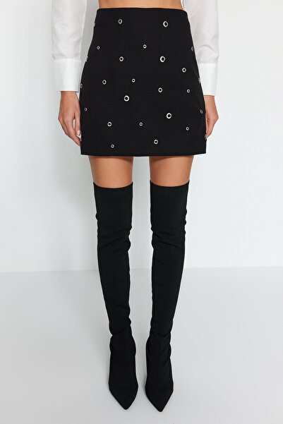 Trendyol Collection Fekete kiegészítő szoknya TPRAW24ET00031