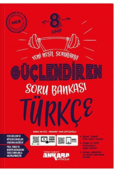 Ankara Yayıncılık 8. Sınıf Türkçe Güçlendiren Soru Bankası / Kolektif / Ankar...