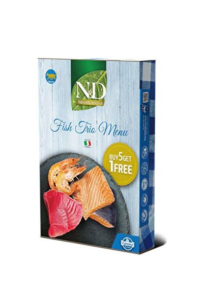 N&D Natural Karides ve Somon Balıklı Menü Kedi Konserve Maması 70x6 420 Gr