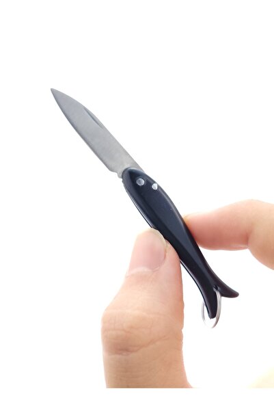 ALAVAN 5 Adet SİYAH Anahtarlık Çakı, Küçük Balık Çakı, Mini Çakı, Yatağan Bıç...