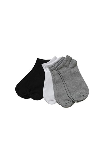 Hilis Socks Μαύρο Λευκό Γκρι Μικτό Χρώμα Βαμβακερά Μποτάκια Κάλτσες Σετ 5 Ζεύγη