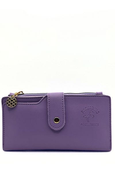 sinbEsg Lilac Zippered Special Design Women's Wallet with 3 Compartments Card Holder