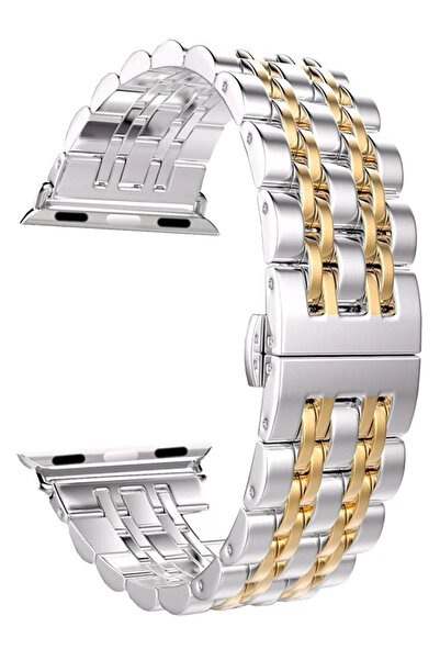 minsun Watch 2 3 4 5 6 7 8 9 Se 38 40 41mm Uyumlu Steel Çelik Kordon Gold