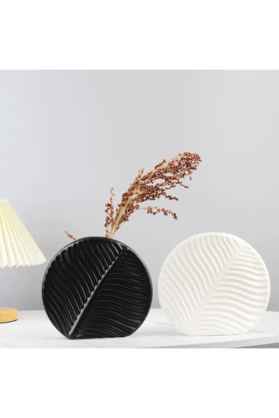Lui Tasarım Mudo Dekoratif Trend Iskandinav Yuvarlak Vazo 2li Set
