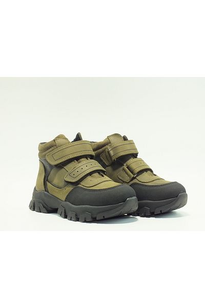 Toddler Genuine Leather Boots with Double Velcro Protected Toe
