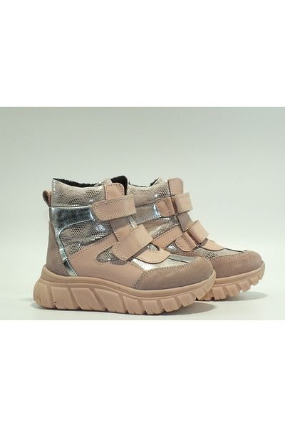 Toddler Shiny Genuine Leather Boots with Double Velcro