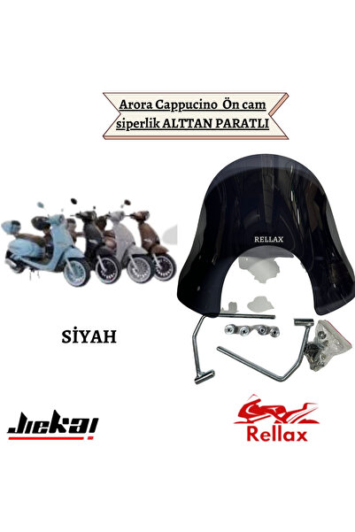 JİEKAİ Rellax Arora Cappucino 125-150 Ön Cam Ön Siperlik Aparatlı Siyah Renk