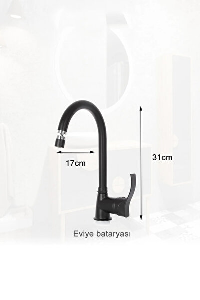 VSA Robot Siyah Tepe Yağmurlama Duş Seti Dalga Kollu Mutfak Banyo Lavabo Batarya Musluk Set