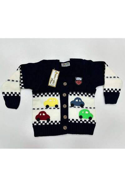 gogo bici Boy's Knitwear Cardigan with Trolley