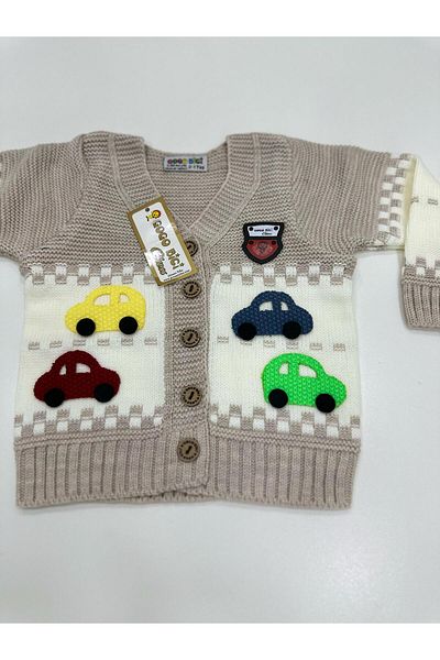 gogo bici GOGO BİCİ Boy's Knitwear Cardigan with Car