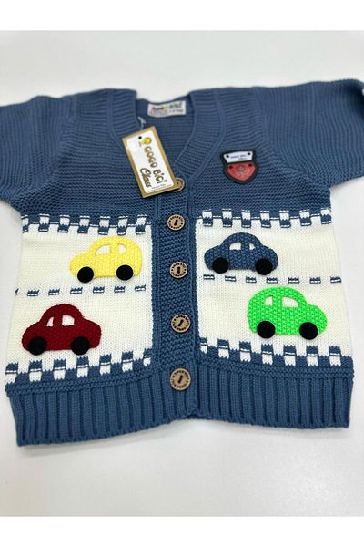 gogo bici Boy's Knitwear Cardigan with Trolley