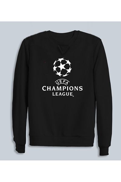 Efendioğlu Design Champions League printed cotton crew neck cotton sweatshirt