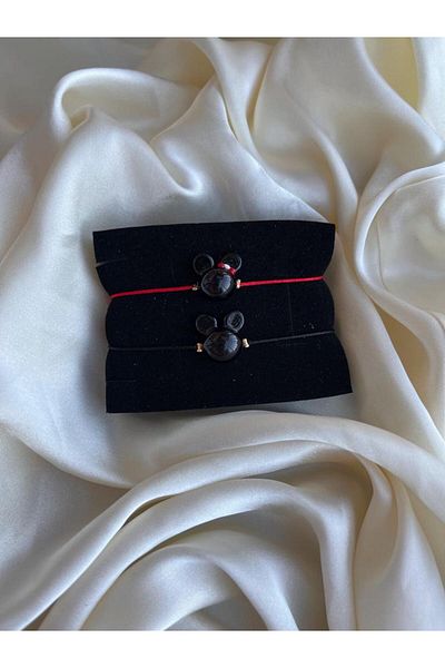 PEONY - peonyofficiall Mickey Minnie Glass Murano Bracelet Double String Bracelet Double Bracelet
