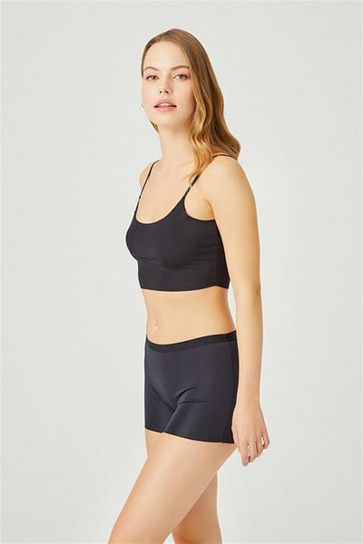 Cottonhill Μαύρο Basic Laser Cut χωρίς ραφή γυναικείο σλιπ μπόξερ