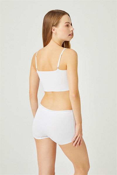 Cottonhill Λευκό Basic Laser Cut χωρίς ραφή γυναικεία εσώρουχα μπόξερ