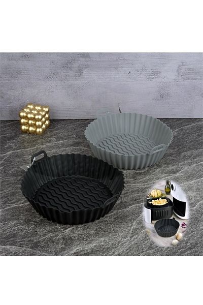 Tohana SILICONE AIRFRYER BASKET CAKE MOULD 19 CM - GRAY