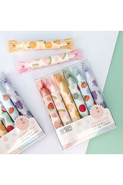 ASTAMON Colored Marker Pen Set-Large Capacity, Double Sided, Fruit Themed, Confectionery Themed
