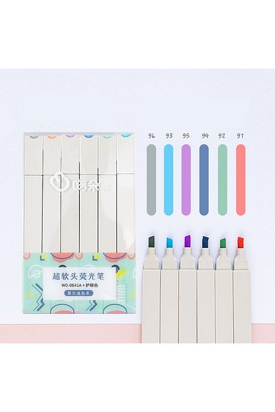 ASTAMON Morandi 6-Color Quality Pocket Type Marking Marker Set Soft Colors-Type 4