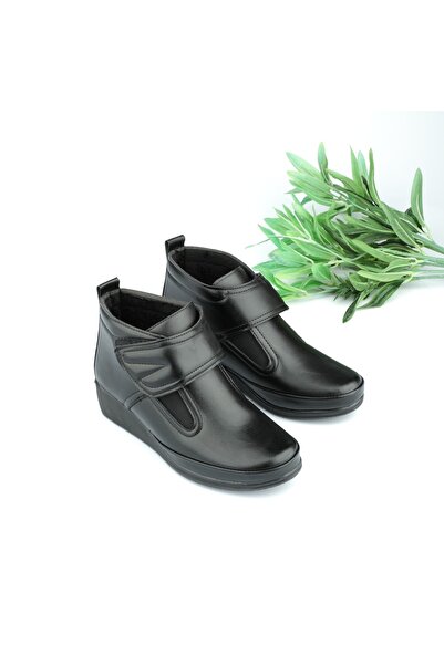 Linamoor Hafif Rahat Esnek Soğuk Geçirmez Kadın Anne Kışlık Siyah Cırtlı Bot