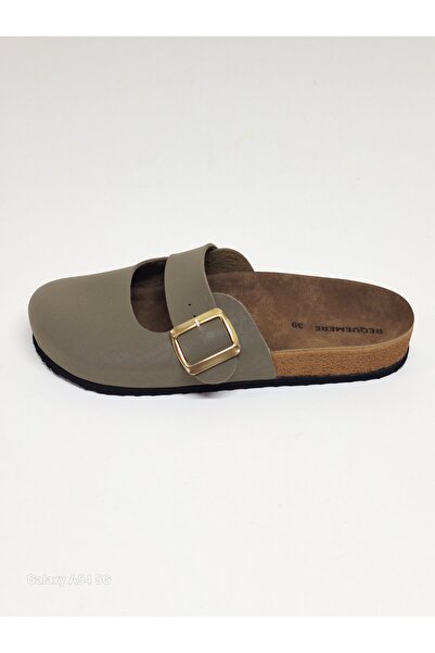 Bequemere Yellow Color Buckle 401 Model Closed Toe Scarf Daily Use Orthopedic Women's Slippers