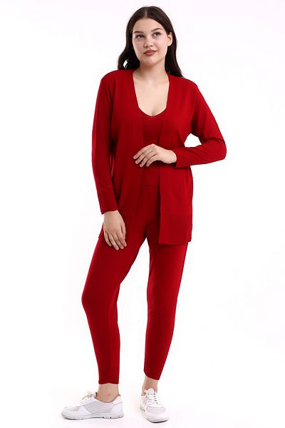GND WOMEN'S 3-PIECE SET THIN TEXTURED KNITWEAR