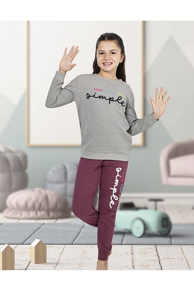 ERTA GOLD Girl's 3/10 Years Old Winter Thick Pajama Set