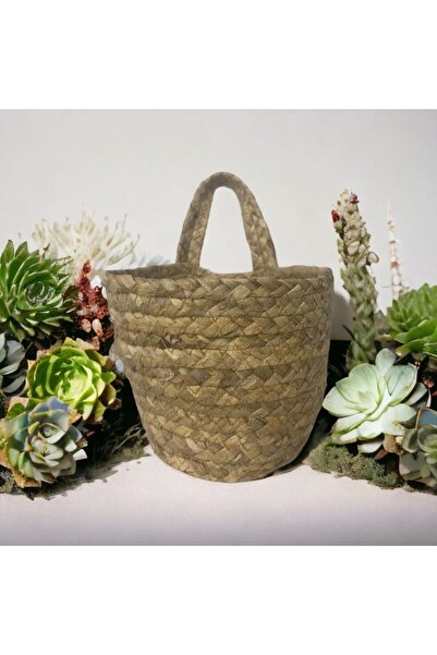 T.Concept T. Concept Rattan Wicker Basket - Single Handle, Thread and Organize Detailed, Multi-Purpose Hanger Basket