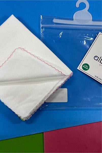 Albimini Ultra Luxury Crochet Set of 6 Baby Mouth Wipes - Organic Cotton, Edge Sewn, Large Size 30X30Cm