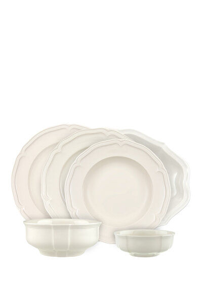 Villeroy & Boch Manoir 12 Kişilik Beyaz 51 Parça Porselen Yemek Takımı