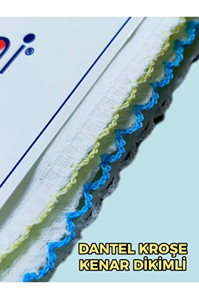 Albimini Ultra Luxury Crochet Set of 6 Baby Mouth Wipes - Organic Cotton, Edge Sewn, Large Size 30X30Cm