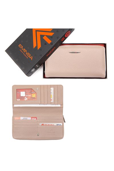 Eminsa Women's Powder Genuine Leather Wallet