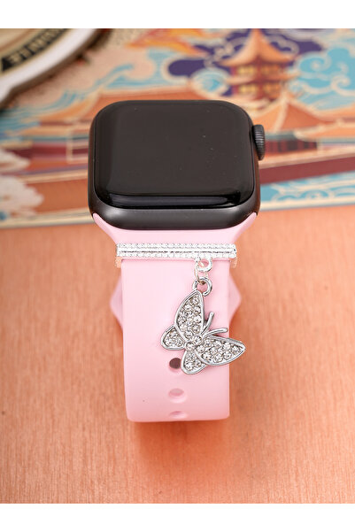 BearPear Apple Watch Uyumlu Kelebekli Kordon Aksesuar Smartwatch Charm