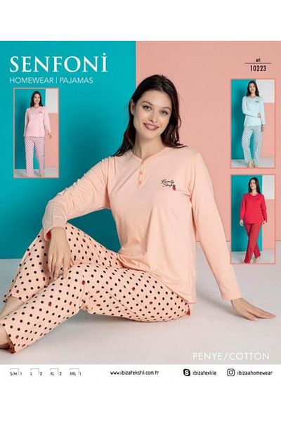 SENFONİ 10223 SET PIJAMASĂ PIEPTANITANĂ MÂNĂ LUNGI