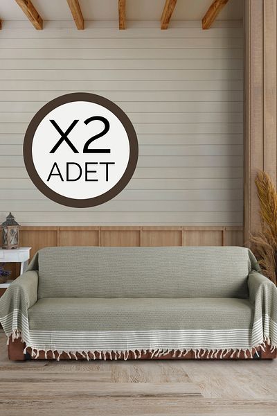 Lux Touch 2 Pieces Oversize Khaki Sofa Sofa Duvan Sofa Bed Cover - 180x300 Cm