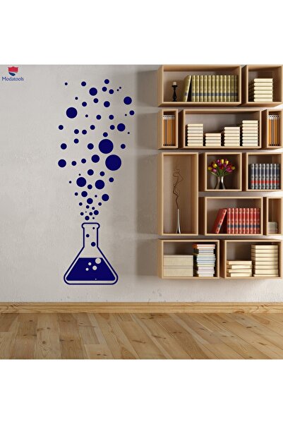 Modatools Çocuk Odası Duvar Sticker Kimya Test Tüpü Bilim Bilim Adamı Kabarcıklar Çıkartmalar Hediyelik