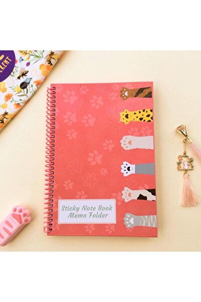 YEŞİL KIRTASİYE Pati Desenli Not Defteri Sticky Note Book