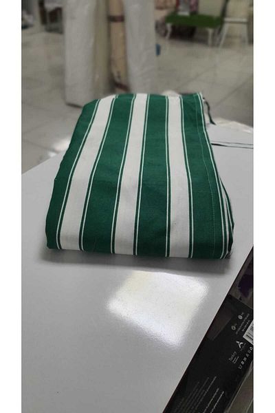 SHY TEKSTİL LUXURY BALCONY CURTAIN CANVAS STRIPED GREEN WHITE CUSTOM SEWING